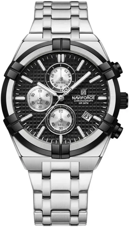 Stainless Steel Quartz Watch Men Causal Chronograph Wristwatch Elegant Male Clock Gift