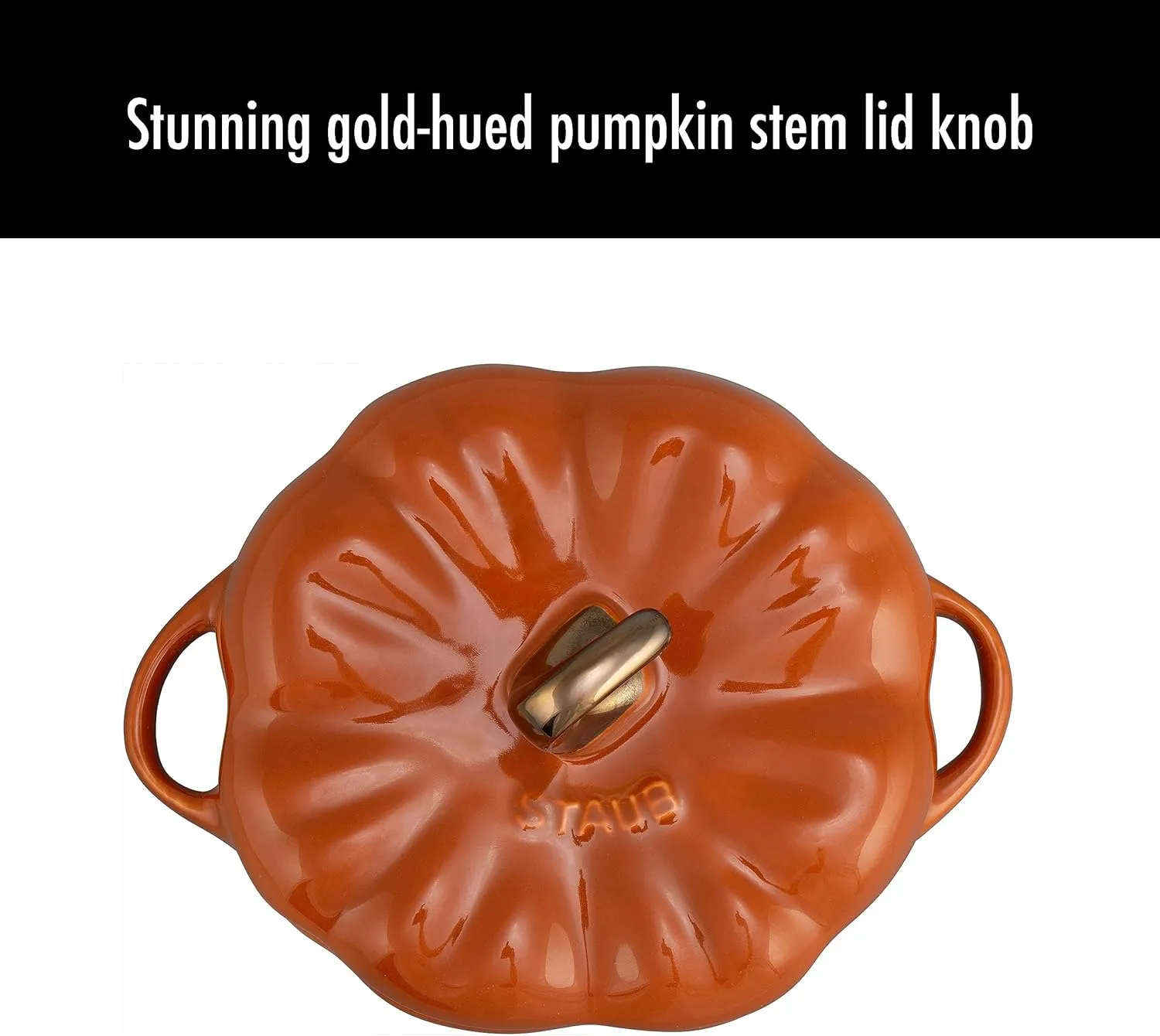 STAUB 0.5-qt Petite Ceramic, Oven & Stove Safe up to 572°F, Pumpkin Dish, Baking , Candy Dish, Burnt Orange
