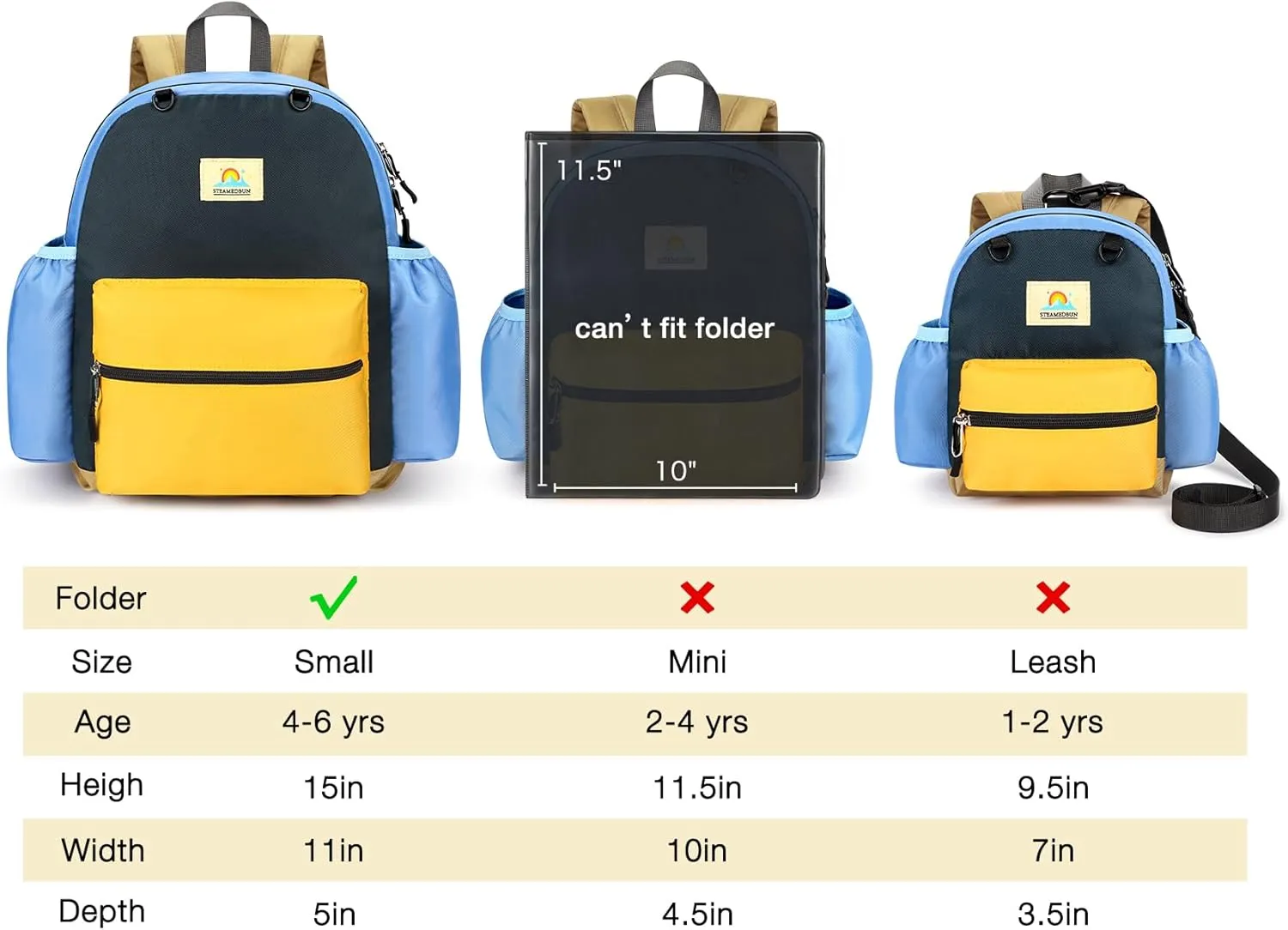 STEAMEDBUN Backpack Leash for Toddlers 1-3: Baby Backpack with Leash for Boys Girls - Anti-Lost Harness for Walking