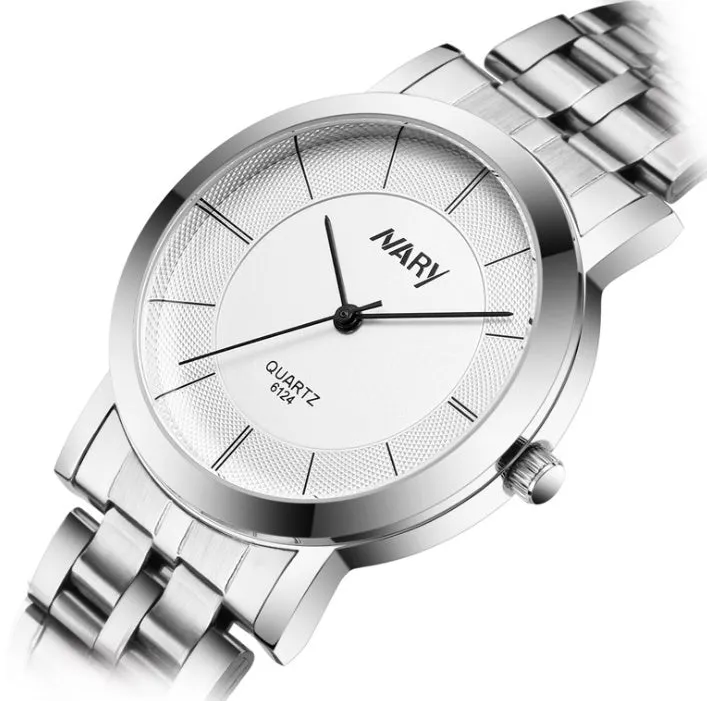 Steel belt  watch simple  women on the table quartz watch