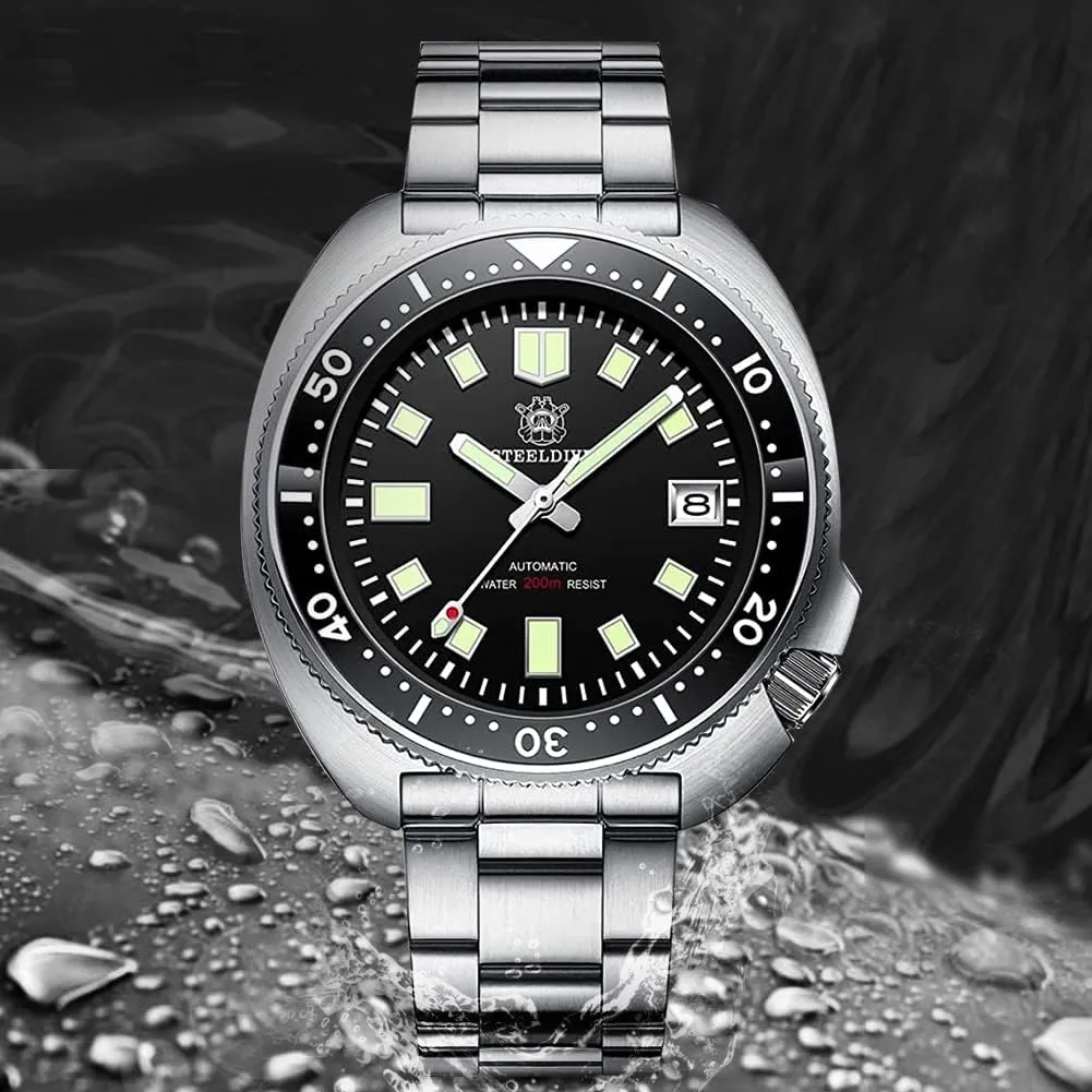Steeldive Men Watch Automatic 1970 SD1970 Wristwatch NH35 Movement 200M Diving Watches