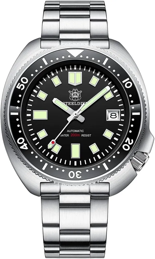 Steeldive Men Watch Automatic 1970 SD1970 Wristwatch NH35 Movement 200M Diving Watches