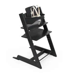 Stokke Tripp Trapp High Chair 2, Black - Includes Chair   Baby Set with Removable Harness for Children 6-36 Months - Adjustable, Ergonomic & Easy to Clean