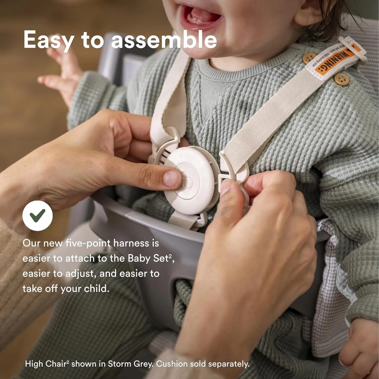 Stokke Tripp Trapp High Chair 2, Black - Includes Chair   Baby Set with Removable Harness for Children 6-36 Months - Adjustable, Ergonomic & Easy to Clean