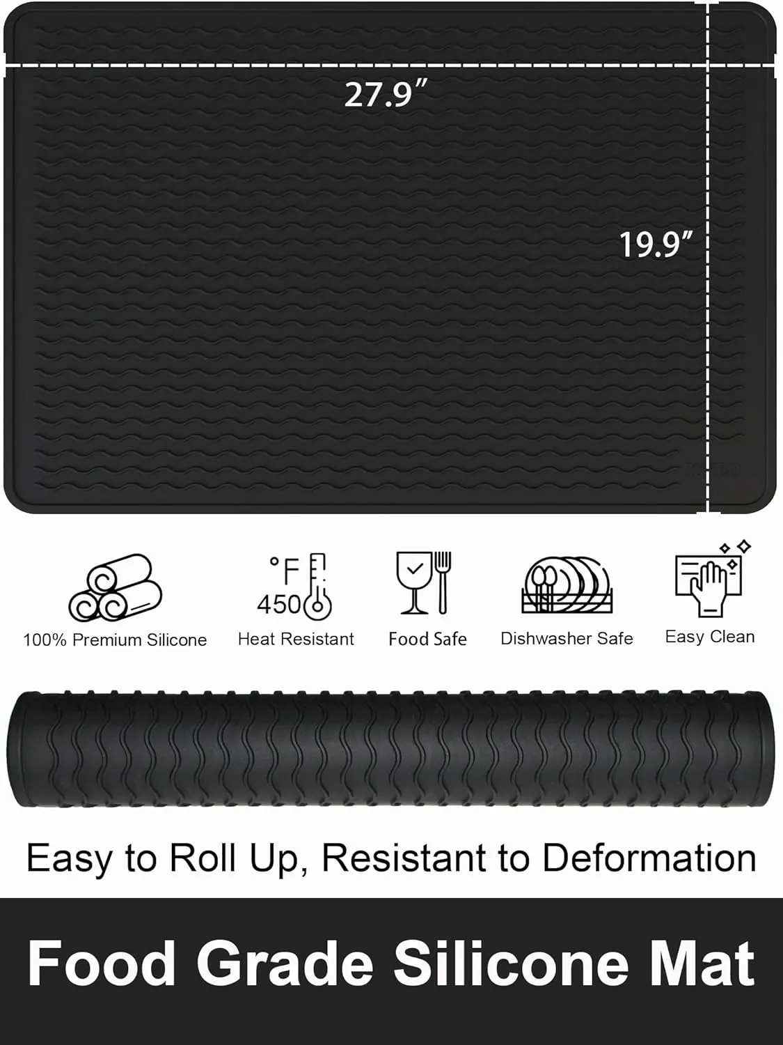 Stove Top Covers for Electric Stove, Food Grade Heavy Duty Silicone Glass Stove Top Cover Protector, Induction Cooktop Protector, Heat Resistant Range Ceramic Stove Top Covers Mat, Oven Cover