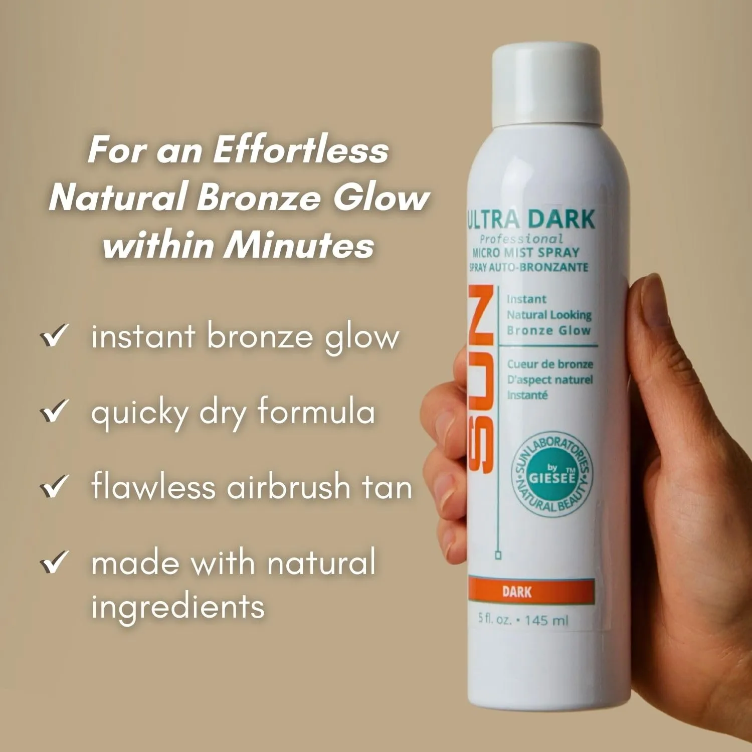 Sun Laboratories By Giesee Ultra Dark Spray 2 Pack - Spray Tan, Tanning Spray, Fake Tan, Self Tanner Mist, Sunless Tanning Spray, Self Tan Mist, Face Tanning Spray, Self Tan Spray Mist