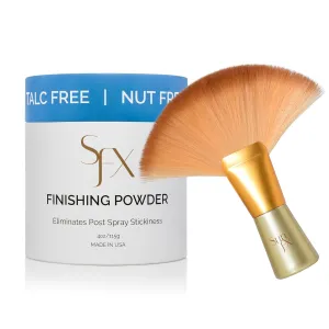 SunFX Post Spray Tan Translucent Finishing Powder | Talc Free | Sunless Tanning Powder with Large Professional Fan Dusting Brush | Cheeky-Sunshine