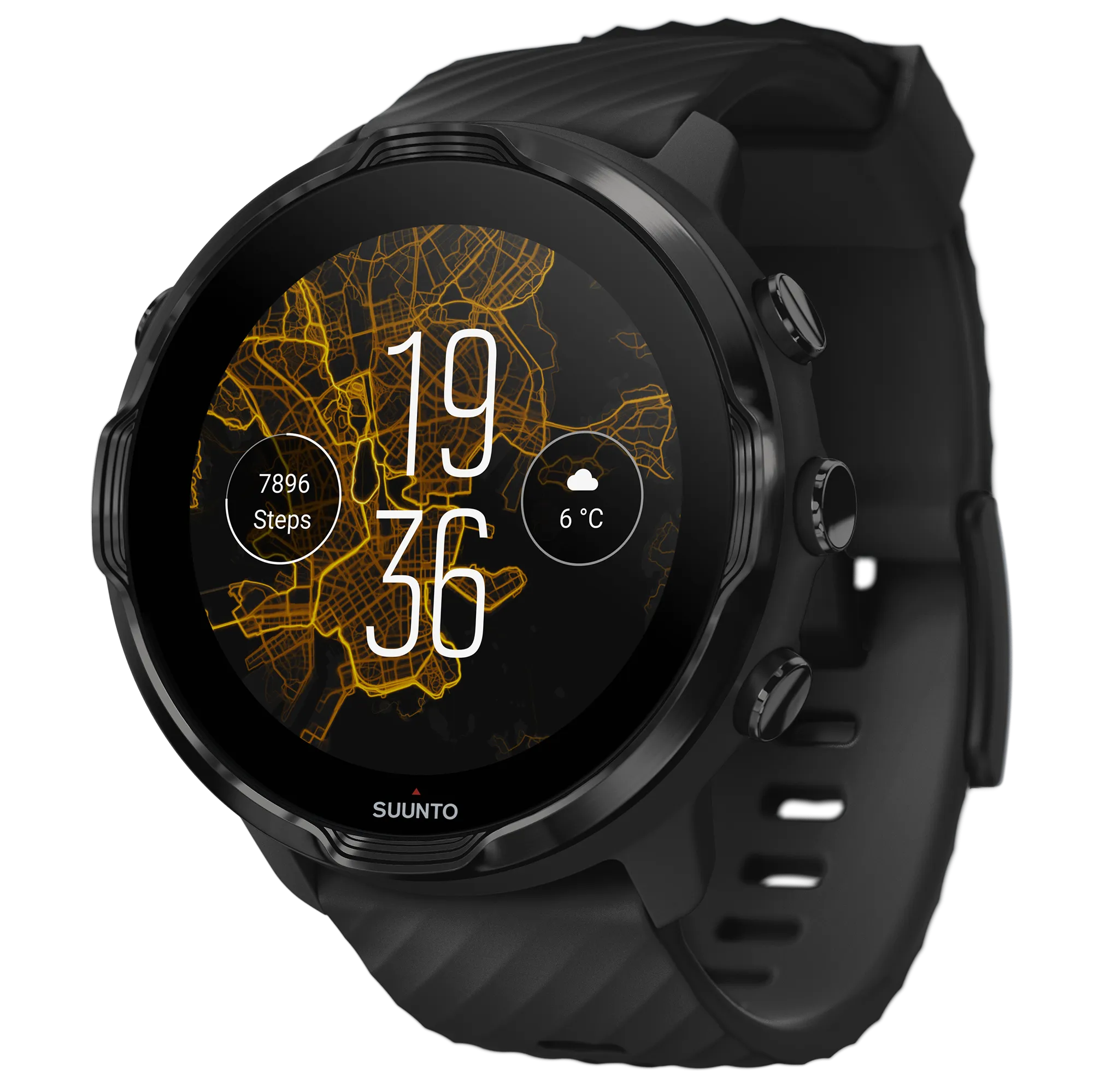 SUUNTO 7 Black GPS Smartwatch with Versatile Sports Experience with Wearable4U EarBuds Power Bundle