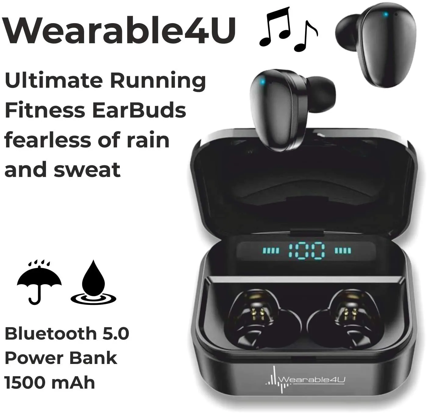 SUUNTO 7 Black GPS Smartwatch with Versatile Sports Experience with Wearable4U EarBuds Power Bundle