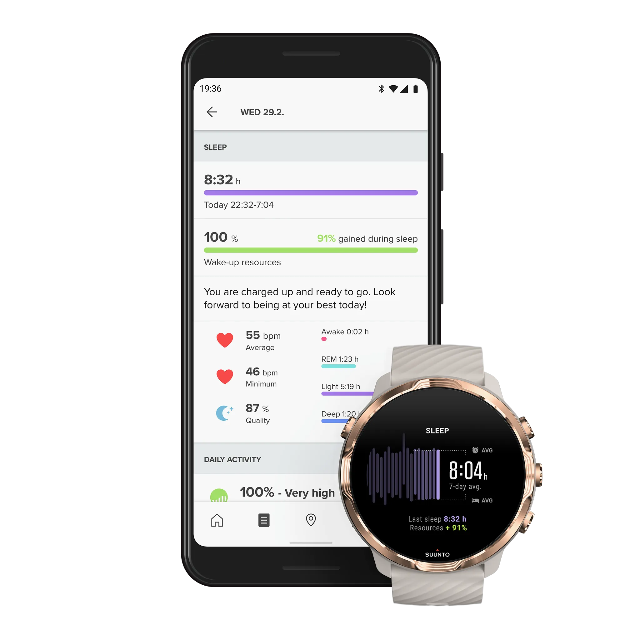 SUUNTO 7 Sandstone Rosegold GPS Sport Smartwatch with Versatile Sports Experience with  Wearable4U  Power Bank Bundle