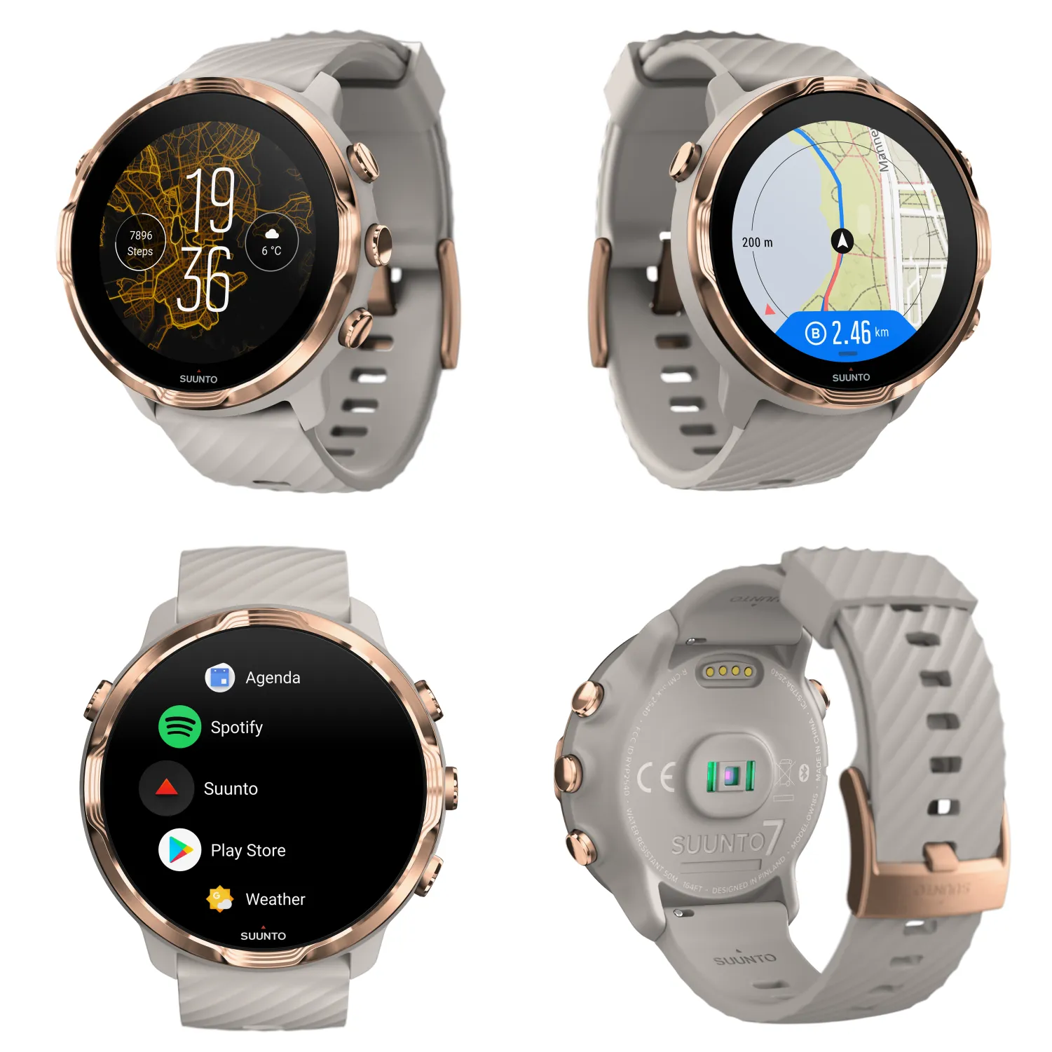 SUUNTO 7 Sandstone Rosegold GPS Sport Smartwatch with Versatile Sports Experience with  Wearable4U  Power Bank Bundle