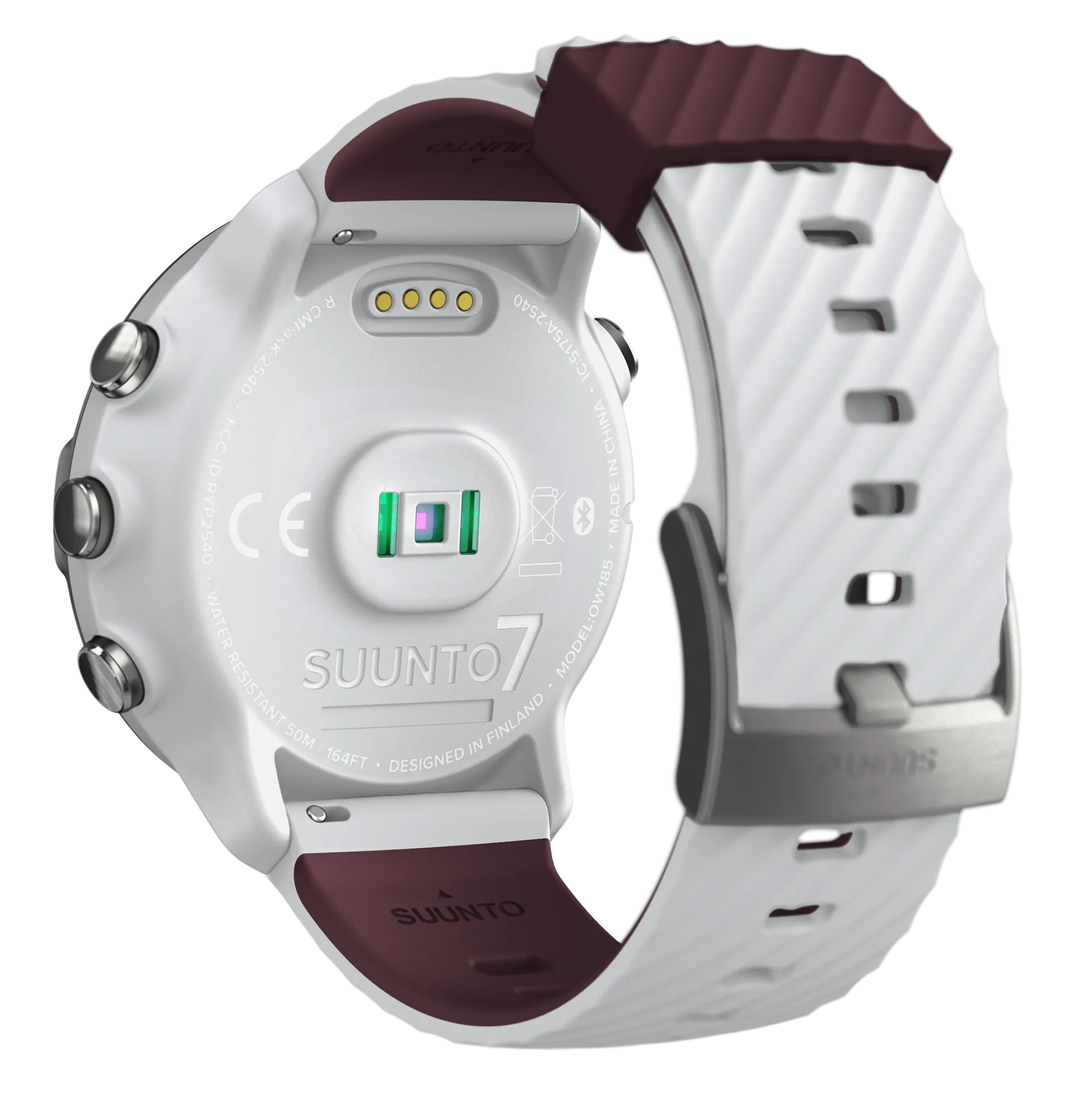 SUUNTO 7 White Burgundy GPS Smartwatch with Versatile Sports Experience with Wearable4U Power Bank Bundle