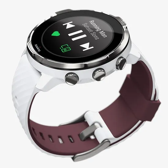 SUUNTO 7 White Burgundy GPS Smartwatch With Versatile Sports Experience