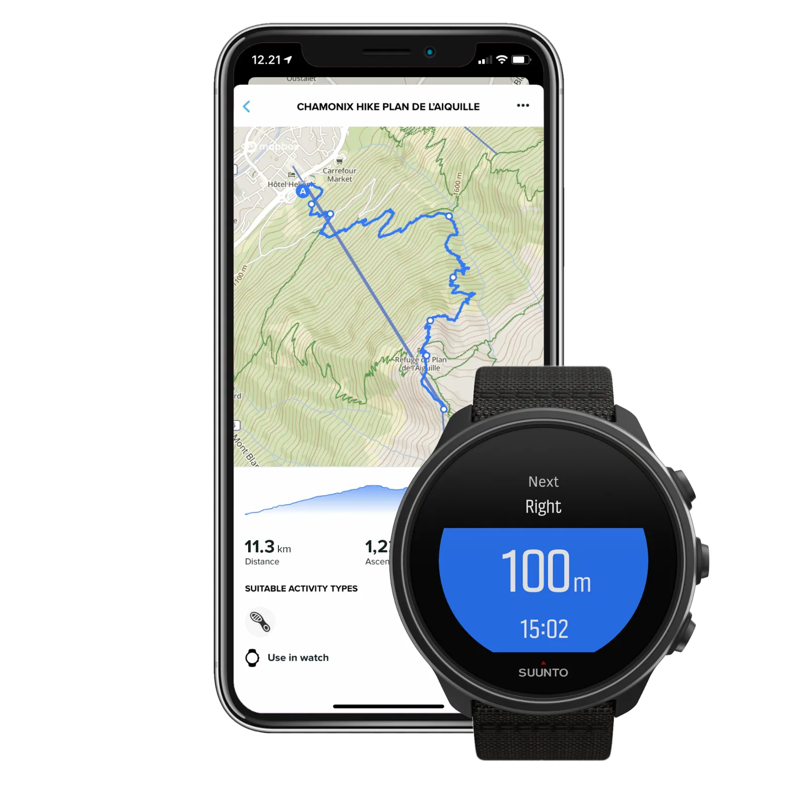 SUUNTO 9 Baro Multisport GPS Smartwatch, Charcoal Black Titanium with Wearable4U Power Bank Bundle