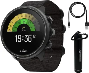 SUUNTO 9 Baro Multisport GPS Smartwatch, Charcoal Black Titanium with Wearable4U Power Bank Bundle