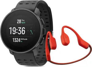 SUUNTO 9 Peak Pro GPS Sports Watch Black, Sonic Bone Conduction Headphone Red