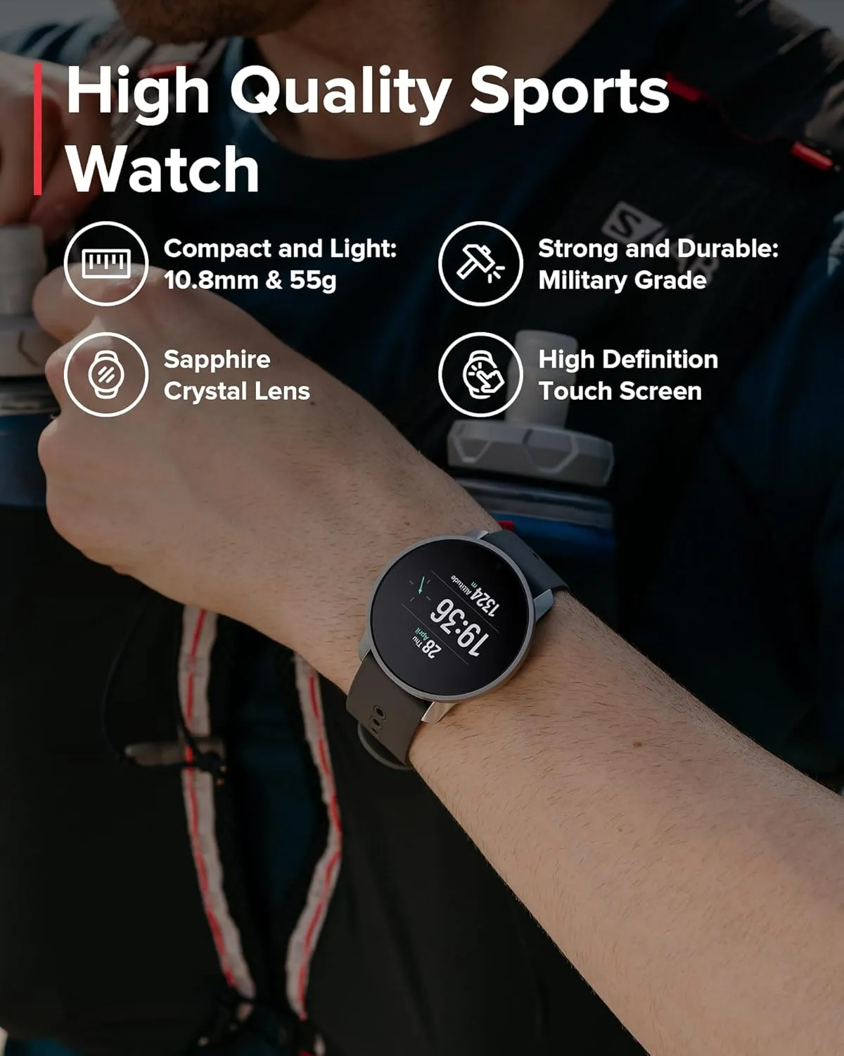 SUUNTO 9 Peak Pro GPS Sports Watch, Up to 30 Days Long Battery Life, 95  Multisport Watch w/Training Workout Analysis,Advanced Health & Recovery Support, Wrist Heart-Rate Measurement, Black