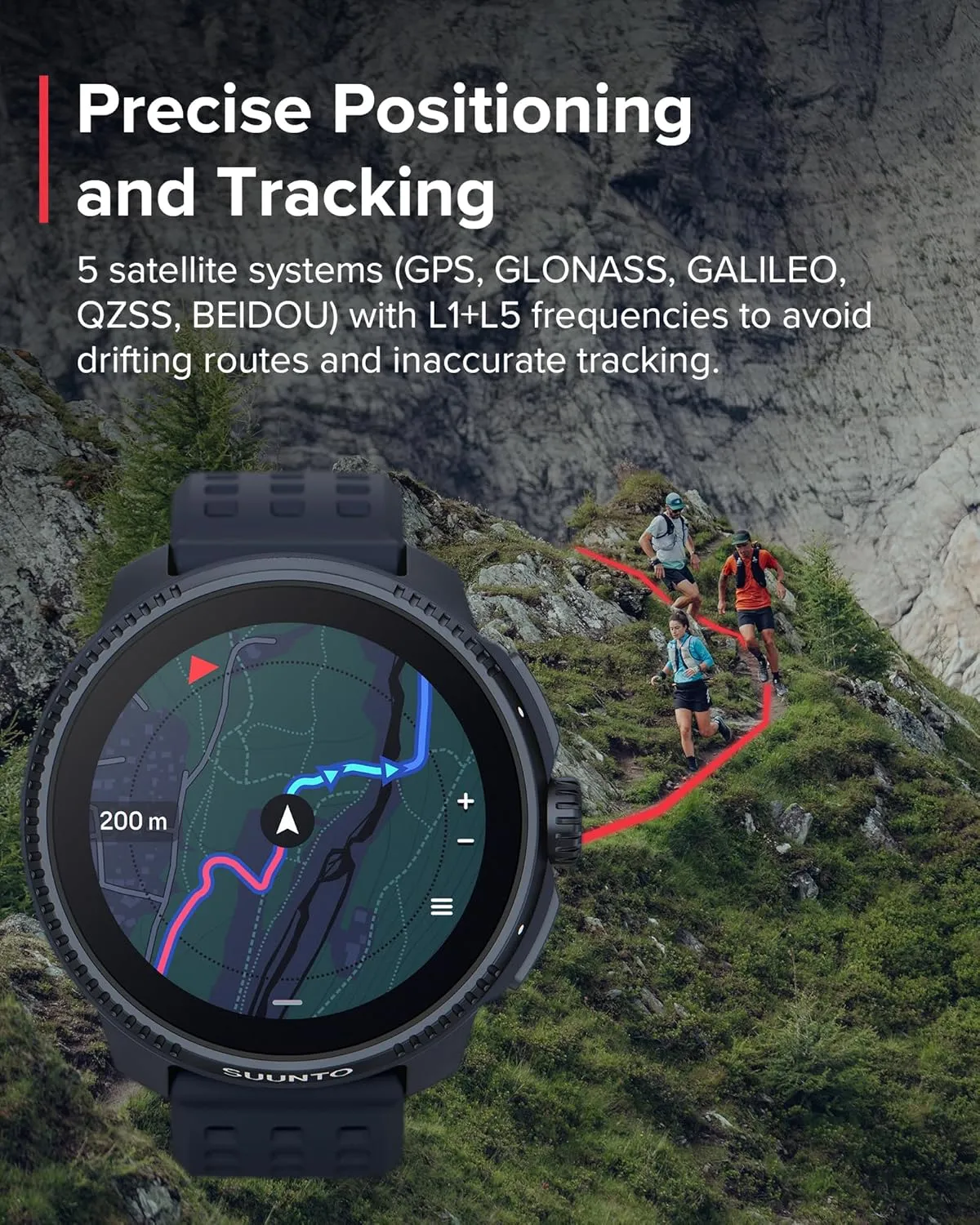 SUUNTO Race GPS Sports Watch, 1.43" AMOLED Touchscreen w/ Crown Button, 26 Days Battery Life, Training & Sleep Health Tracking, Dual-GNSS, 16GB Global Offline Maps, Lightweight for Running, Midnight
