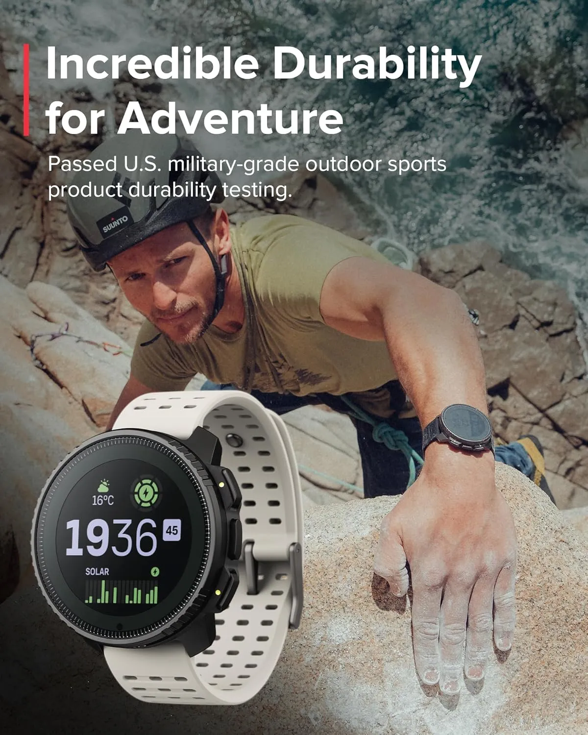 SUUNTO Vertical Solar GPS Adventure Watch, Premium Multisport Watch w/1.4 inch Touchscreen, Free Global Offline Maps, 60-Day Battery Life, Training Records, Heart Rate & Sleep Tracking, Steel Sand