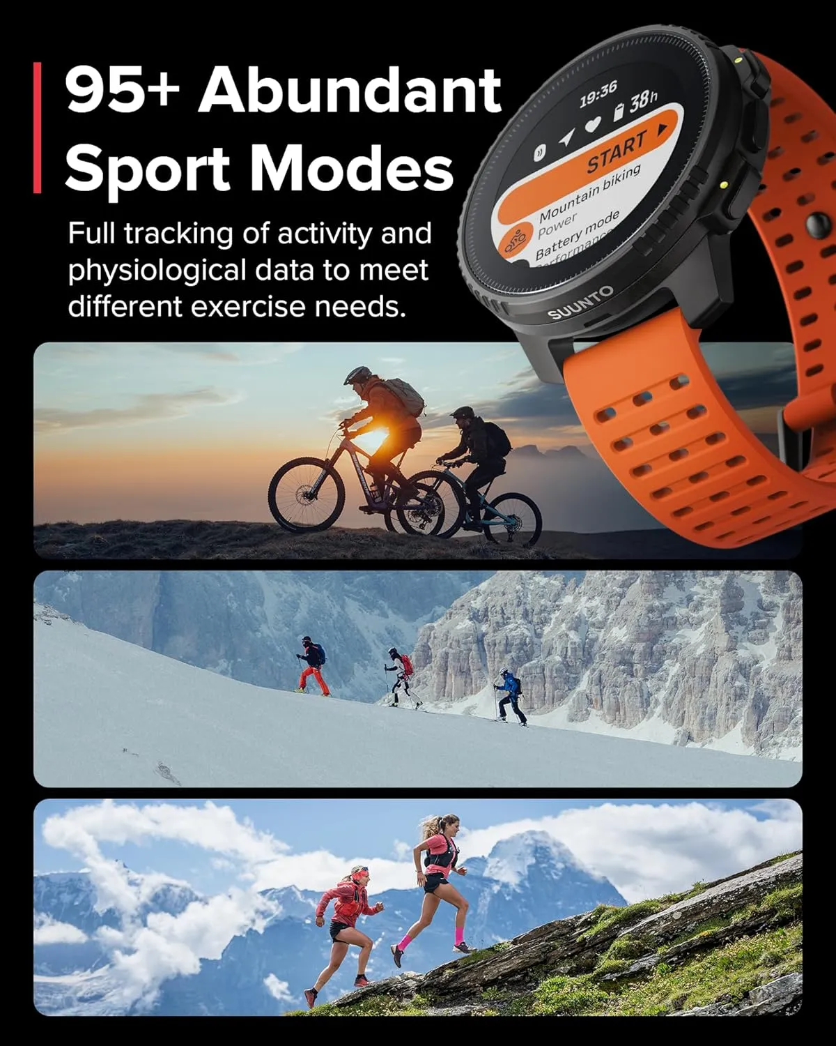 SUUNTO Vertical Solar GPS Adventure Watch, Premium Multisport Watch w/1.4 inch Touchscreen, Free Global Offline Maps, 60-Day Battery Life, Training Records, Heart Rate & Sleep Tracking, Steel Sand