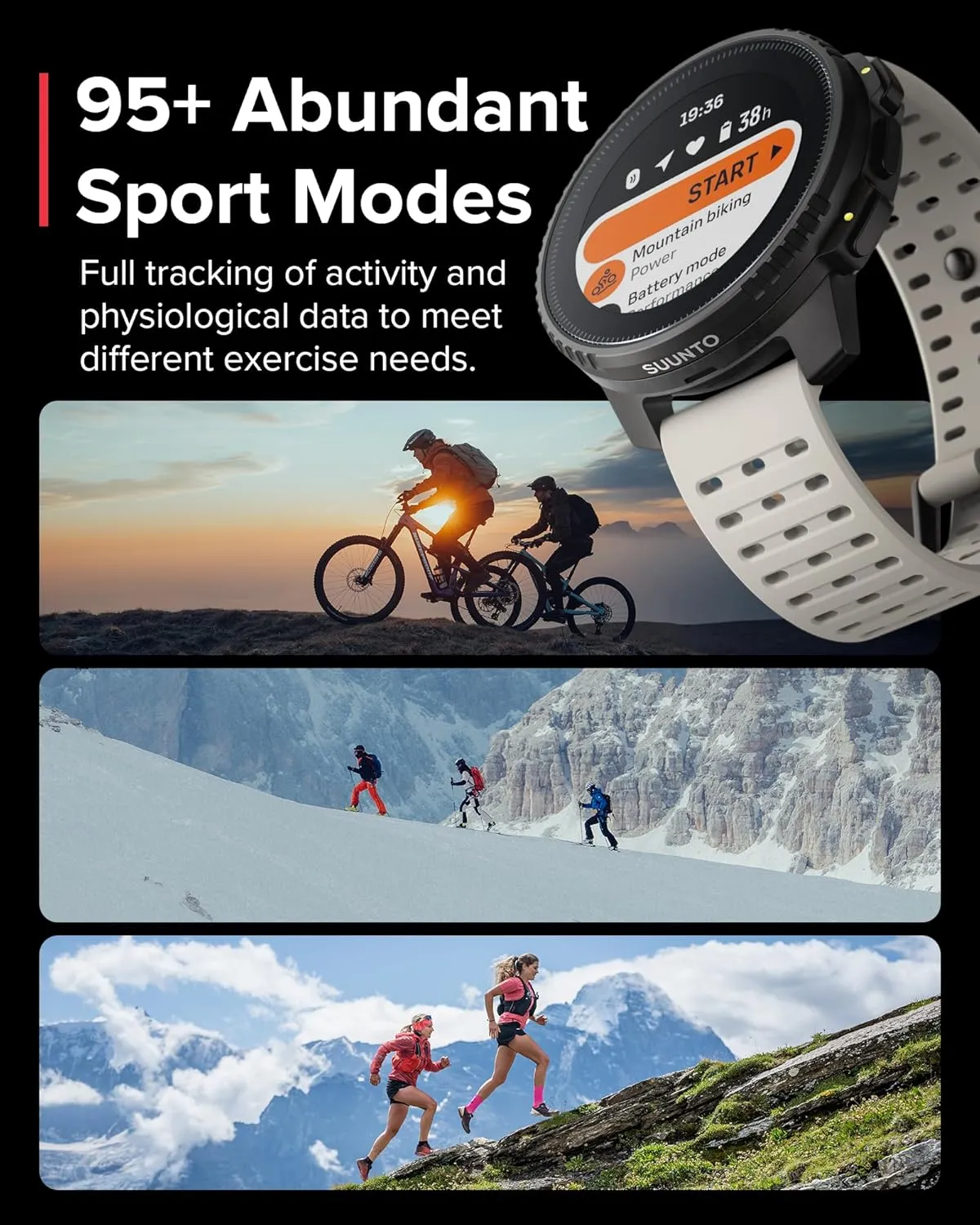SUUNTO Vertical Solar GPS Adventure Watch, Premium Multisport Watch w/1.4 inch Touchscreen, Free Global Offline Maps, 60-Day Battery Life, Training Records, Heart Rate & Sleep Tracking, Steel Sand