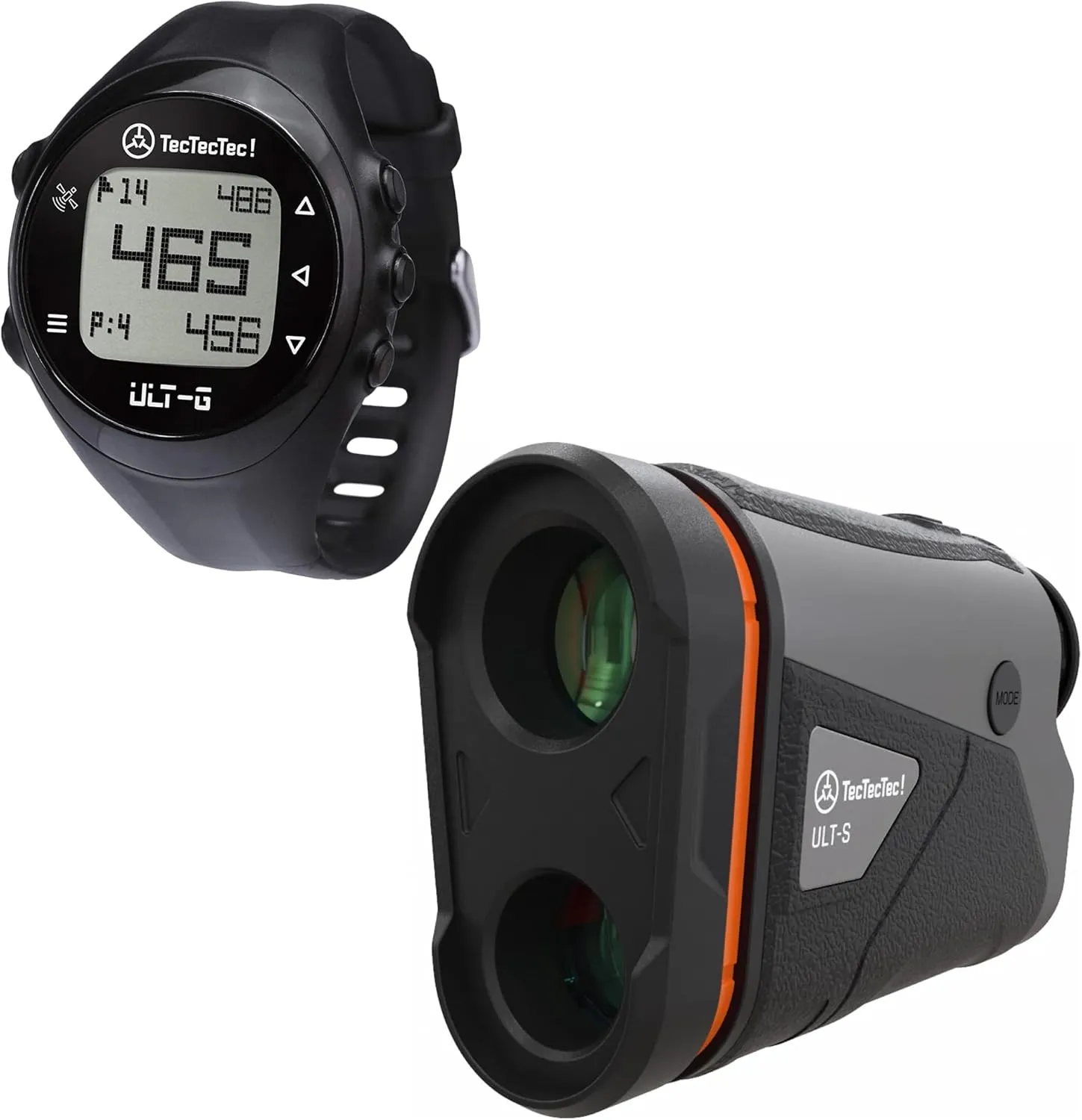 TecTecTec ULTS Golf Rangefinder with Stabilization, Slope and Vibration   ULTG Golf GPS Watch with Preloaded Courses