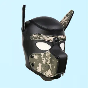 TEMPTUS Camouflage Pup Hood | Rubber Pup Play Hood for Fetish & Fun