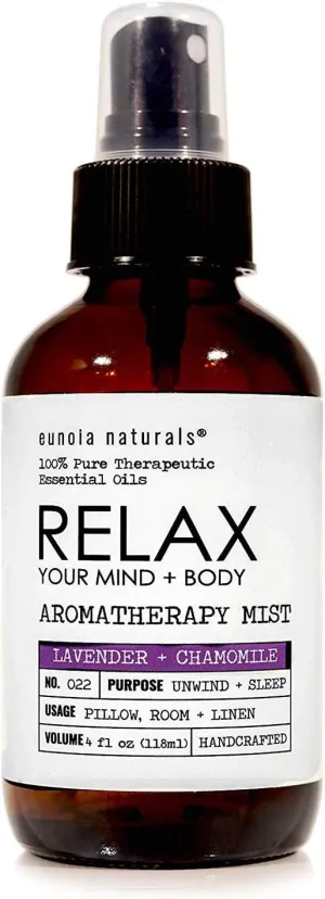 The Original Relax Lavender Sleep Aromatherapy Mist, All Natural Lavender Pillow Spray, Chamomile Oils, Breath Easy to Sleep, Calming Room Spray, No Fragrance or Chemicals