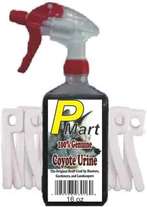 The Pee Mart - Coyote Urine Scent Tag Combo 16 oz E-Z Trigger Spray. Full Strength!