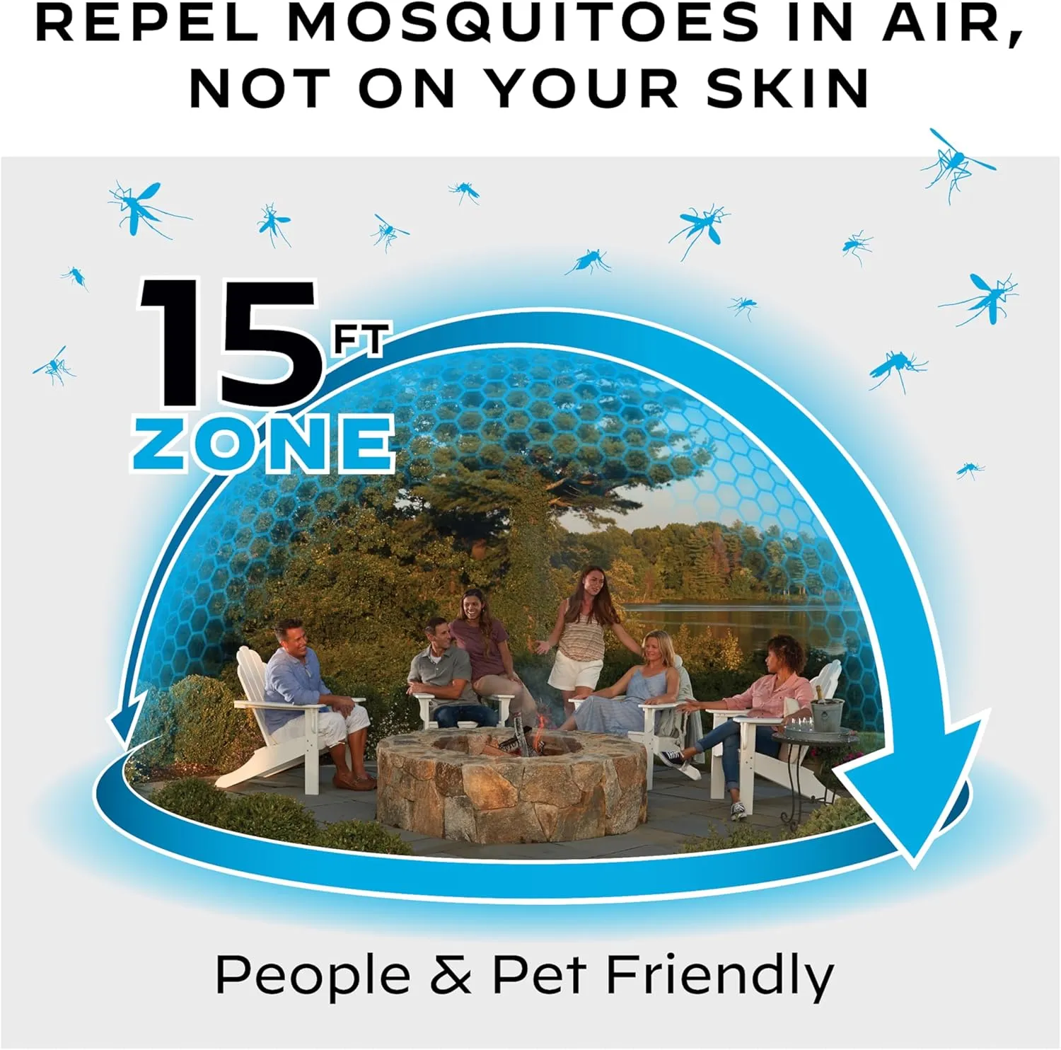 Thermacell Patio Shield Mosquito Repeller; Highly Effective Mosquito Repellent for Patio; No Candles or Flames, DEET-Free, Scent-Free, Bug Spray Alternative; Includes 12-Hour Refill