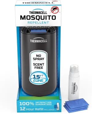 Thermacell Patio Shield Mosquito Repeller; Highly Effective Mosquito Repellent for Patio; No Candles or Flames, DEET-Free, Scent-Free, Bug Spray Alternative; Includes 12-Hour Refill