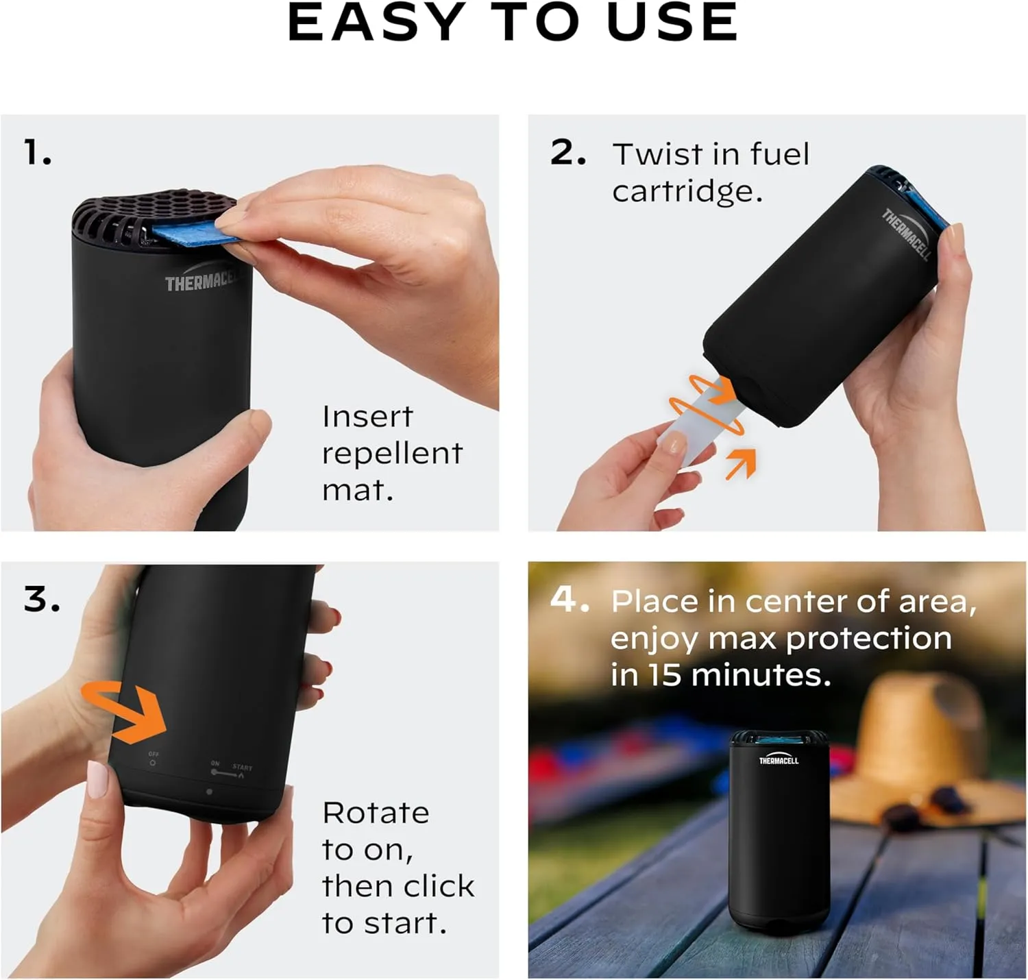 Thermacell Patio Shield Mosquito Repeller; Highly Effective Mosquito Repellent for Patio; No Candles or Flames, DEET-Free, Scent-Free, Bug Spray Alternative; Includes 12-Hour Refill