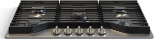 ThermoMate Heavy 36 Inch Gas Cooktop with 5 Italy Sabaf Power Burners, Built In Gas Stove Top of 304 Stainless Steel, Gas Hob NG/LPG Convertible, Gas Cooker with Thermocouple Protection CSA Certified