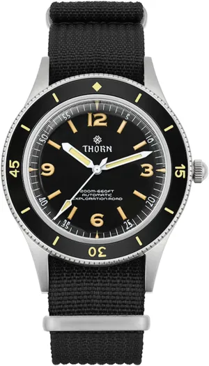 Thorn 50-Fathoms Automatic Dive Watch for Men, NH35 Movement C3 Luminous Military Wristwatch 200M Waterproof, 40MM