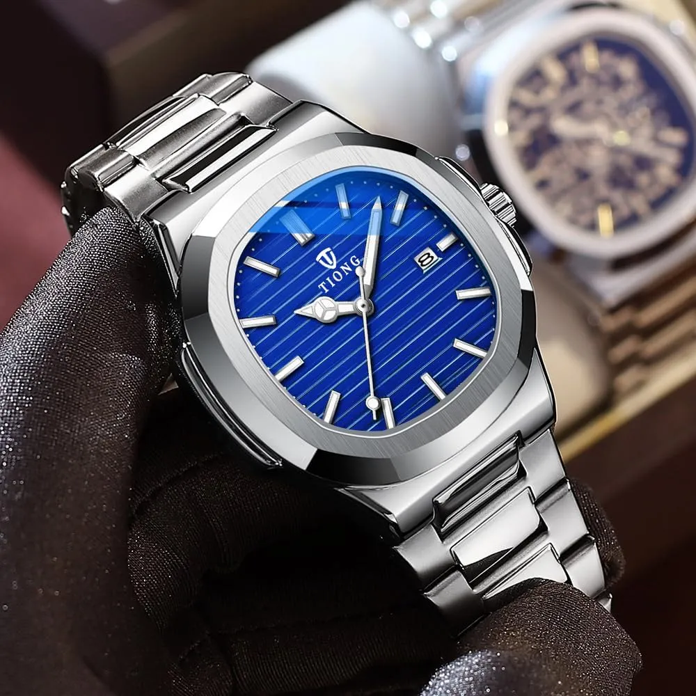 Tiong Men's Watch Business Clock Men's Watch Stainless Steel Waterproof Luminous Watch