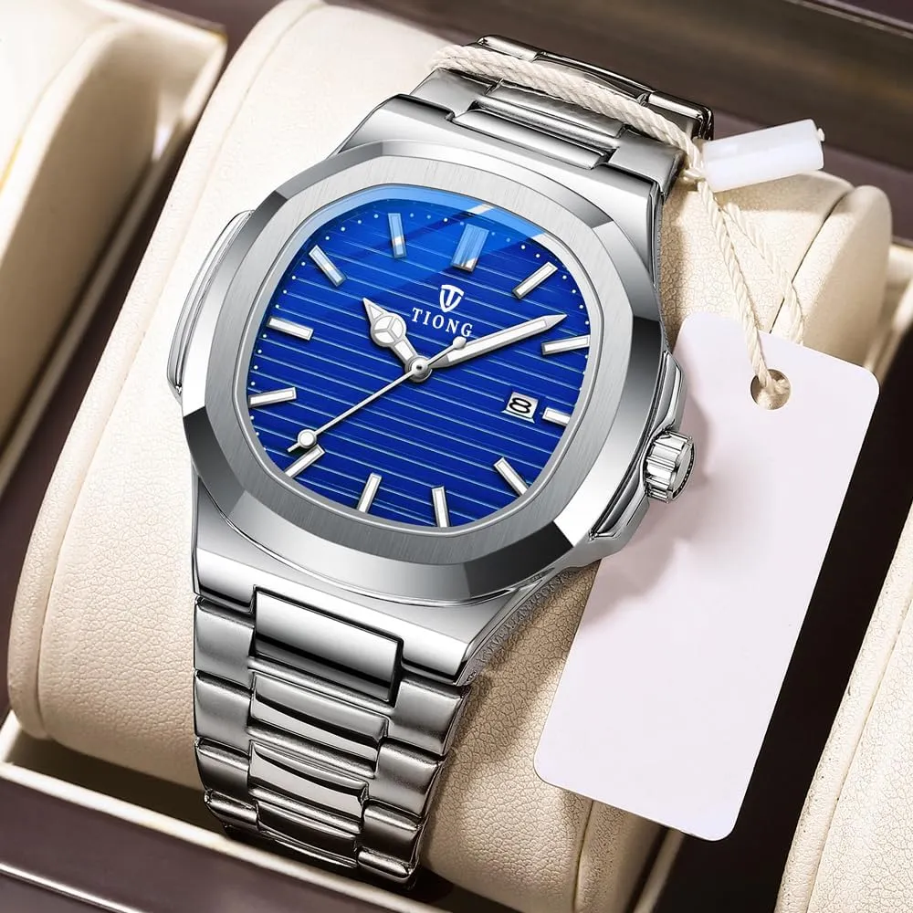 Tiong Men's Watch Business Clock Men's Watch Stainless Steel Waterproof Luminous Watch