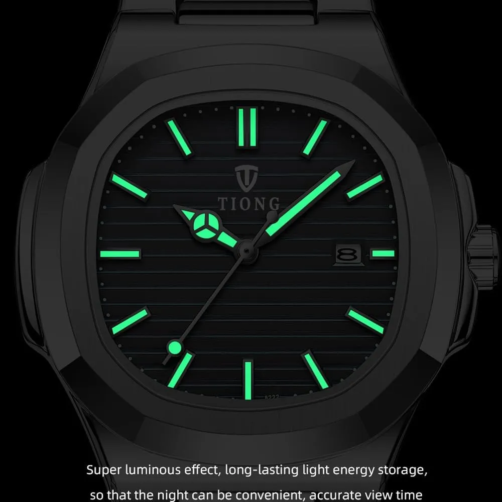 Tiong Men's Watch Business Clock Men's Watch Stainless Steel Waterproof Luminous Watch