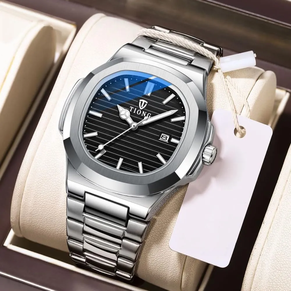 Tiong Men's Watch Business Clock Men's Watch Stainless Steel Waterproof Luminous Watch