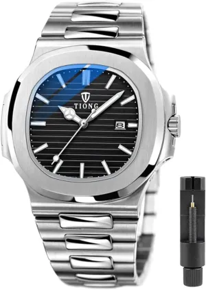 Tiong Men's Watch Business Clock Men's Watch Stainless Steel Waterproof Luminous Watch