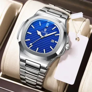 Tiong Men's Watch Business Clock Men's Watch Stainless Steel Waterproof Luminous Watch