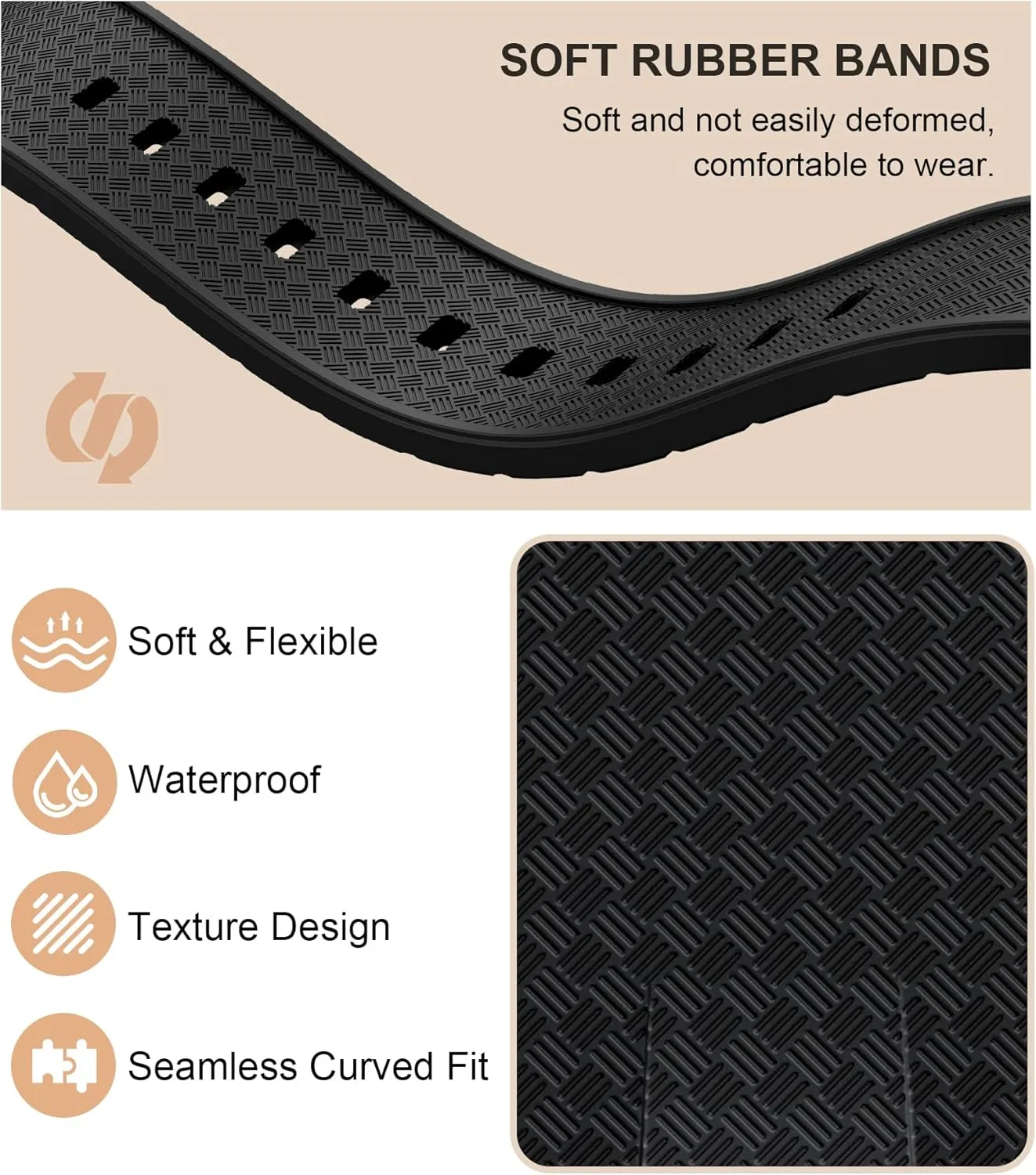 Tissot PRX Watch Band, Soft Liquid State Silicone for Men & Women, 12mm Replacement Band for PRX Series Watch, 40mm