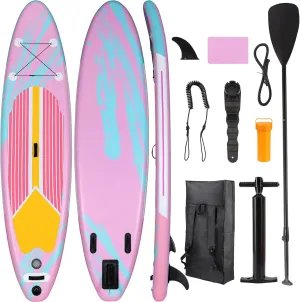 TLSUNNY 10/11/12FT Inflatable Stand Up Paddle Board W/SUP Accessories, Surf Board W/ 3 Fins Paddleboard, 12-15 PSI Hand Pump, Repair Kit, Straps, Carrying Bag for Youth & Adults All Skills