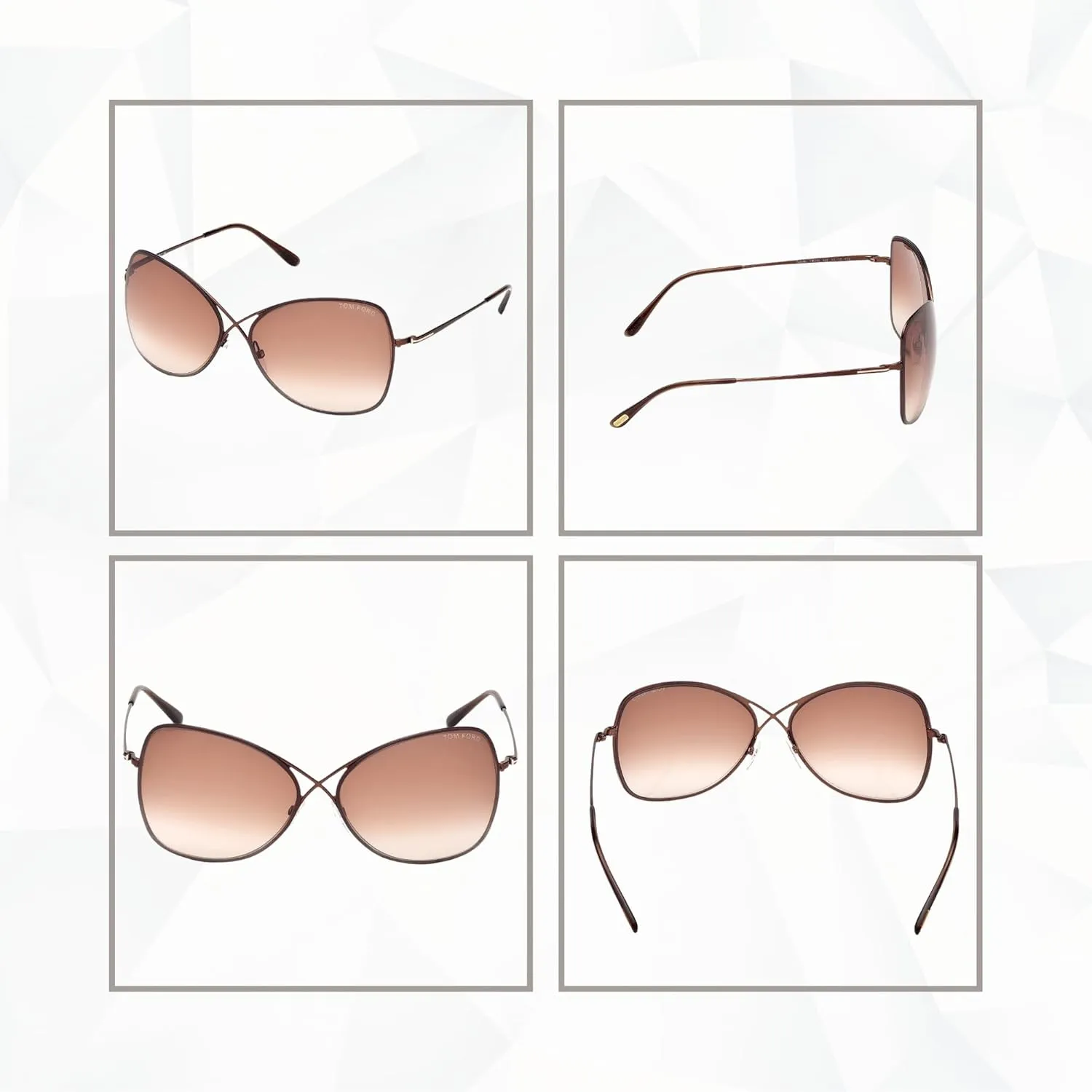 Tom Ford FT0250 Colette Cateye Sunglasses for Women   BUNDLE with Designer iWear Eyewear Care Kit