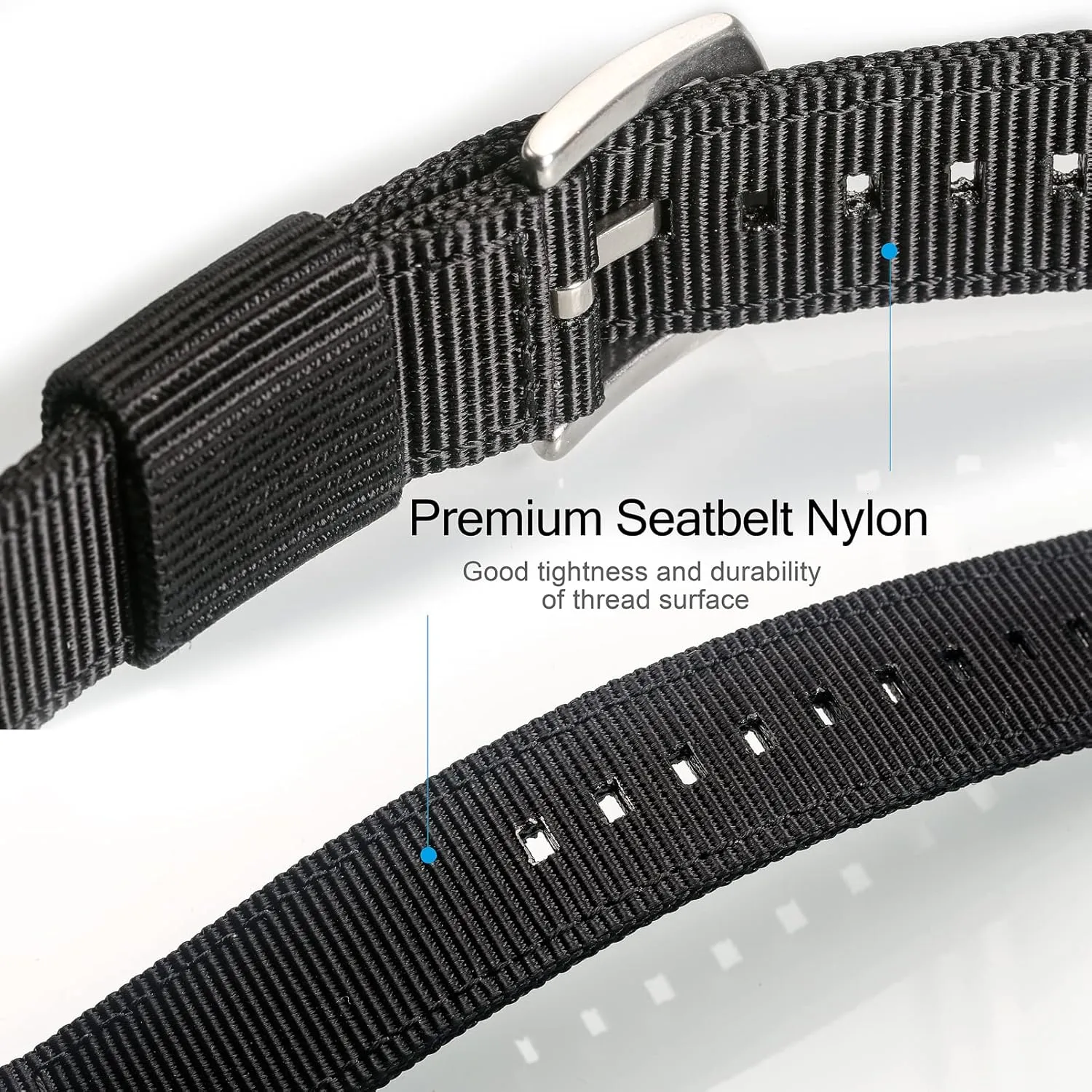torbollo Quick Release Watch Khaki Bands, Hard 18mm Watch Band for Big Wrist, Quality Nylon Strap and Heavy Duty Brushed Buckle