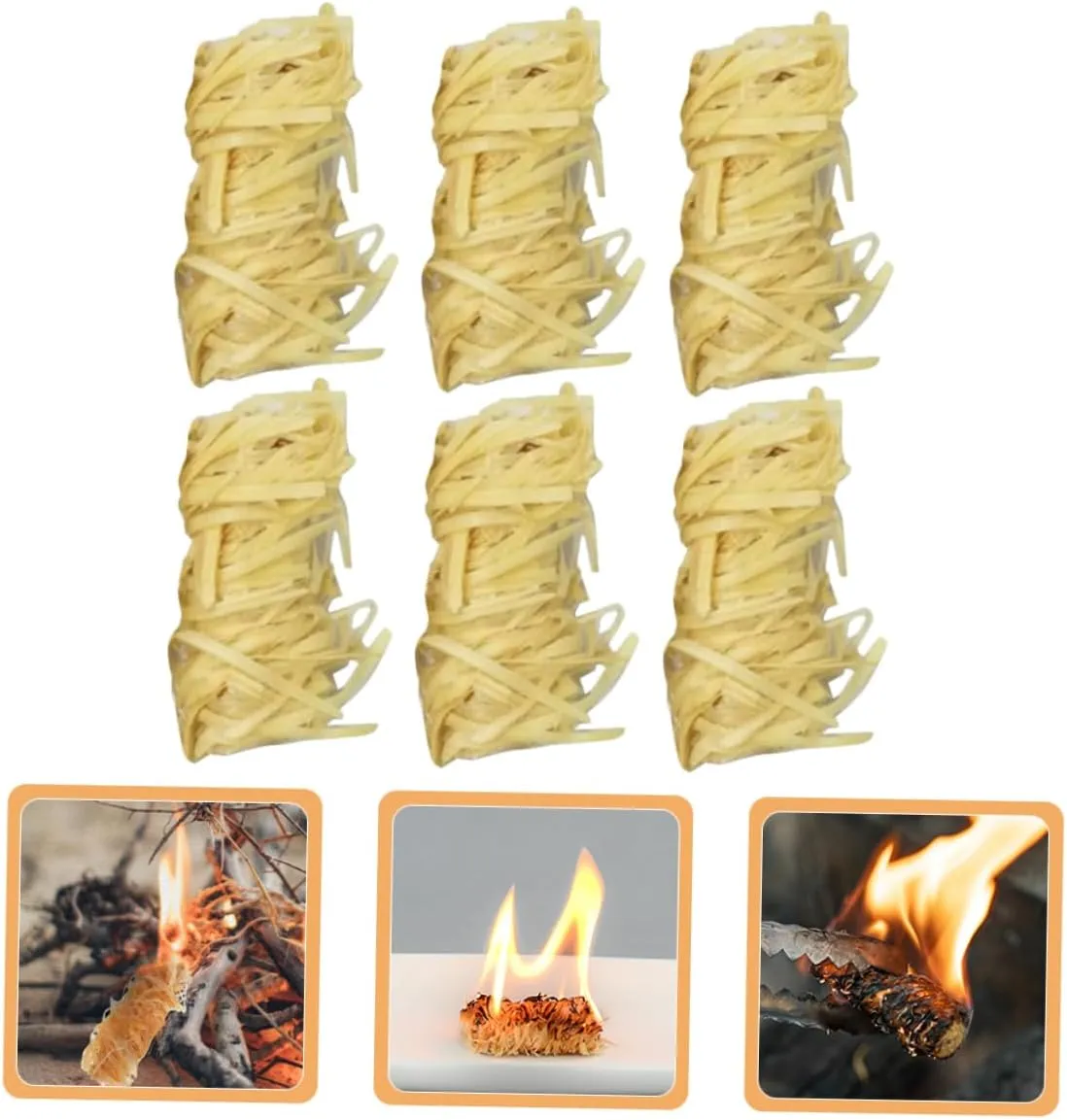 Totority 2sets Wool Roll Charcoal Natural Outdoor Log Sticks Fire Starter Grill Campfires Cooking Fire Lighter Practical Fire Lighter Lighters for Stove Burner 50pcs*2
