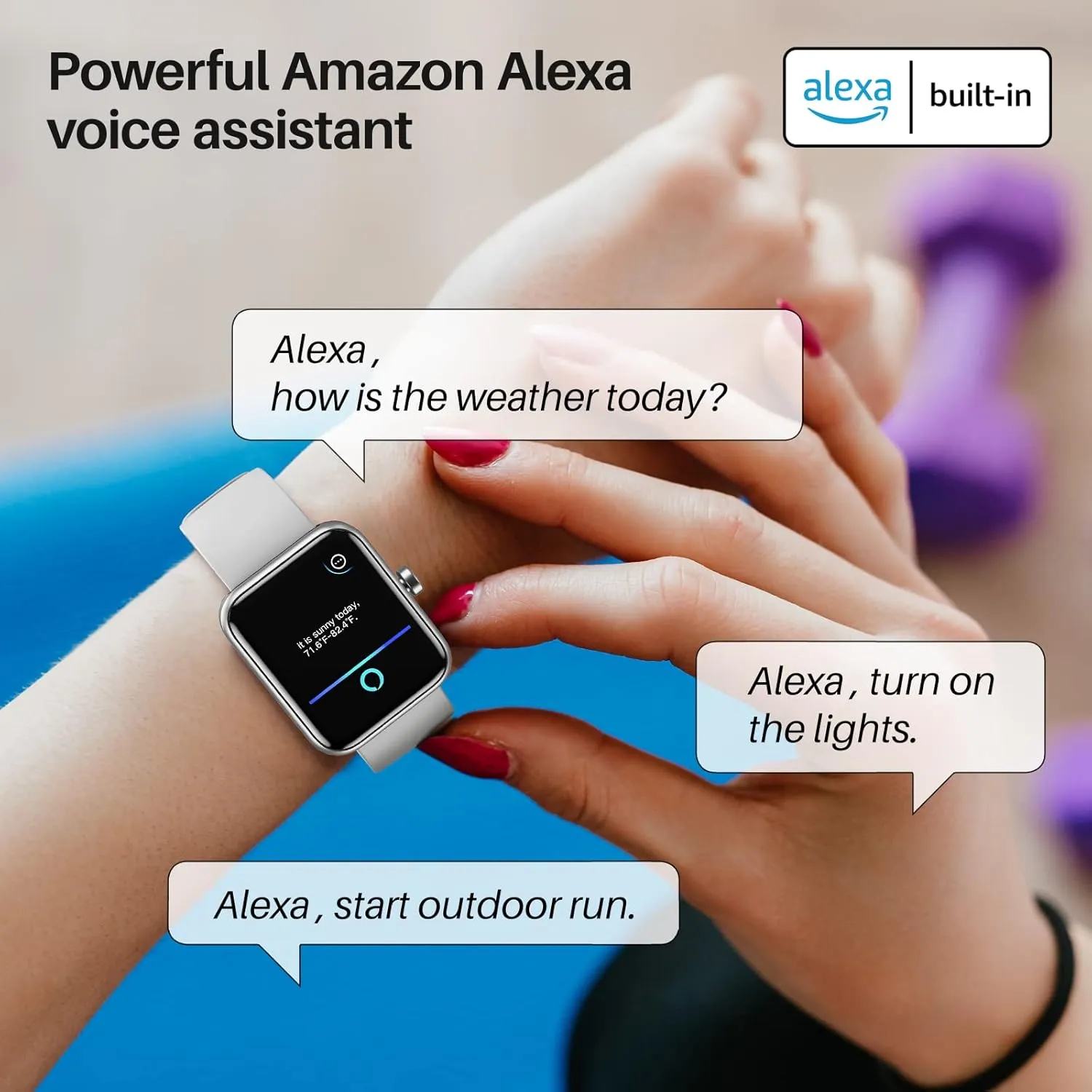 TOZO S2 40mm Mini Smart Watch Alexa Built-in Fitness Tracker with Sleep Monitor 5ATM Waterproof HD Touchscreen for Men Women Compatible with iPhone&Android Space Gray