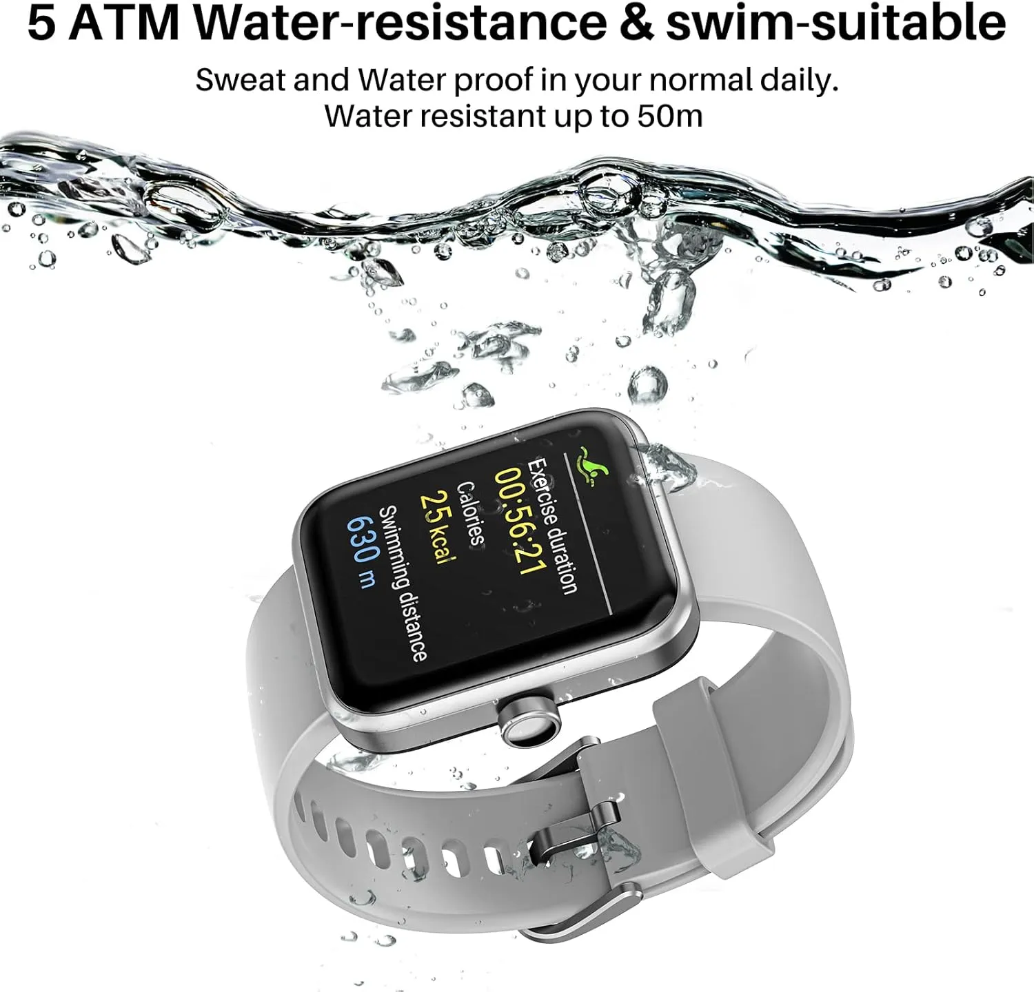 TOZO S2 40mm Mini Smart Watch Alexa Built-in Fitness Tracker with Sleep Monitor 5ATM Waterproof HD Touchscreen for Men Women Compatible with iPhone&Android Space Gray