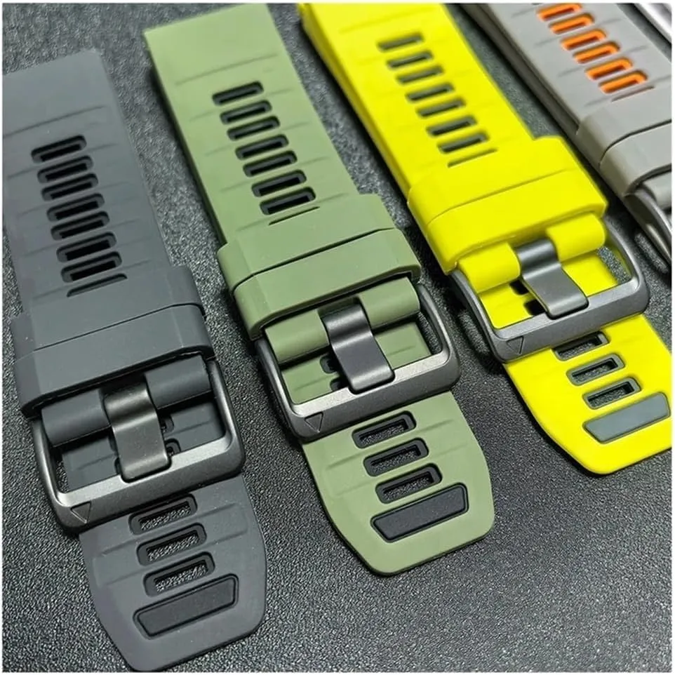 Two-Tone Sports Silicone Watch Band Fit for Garmin Fenix 8 E 7 Pro 47mm/MARQ 2/Forerunner 965 955 945/Descent G1