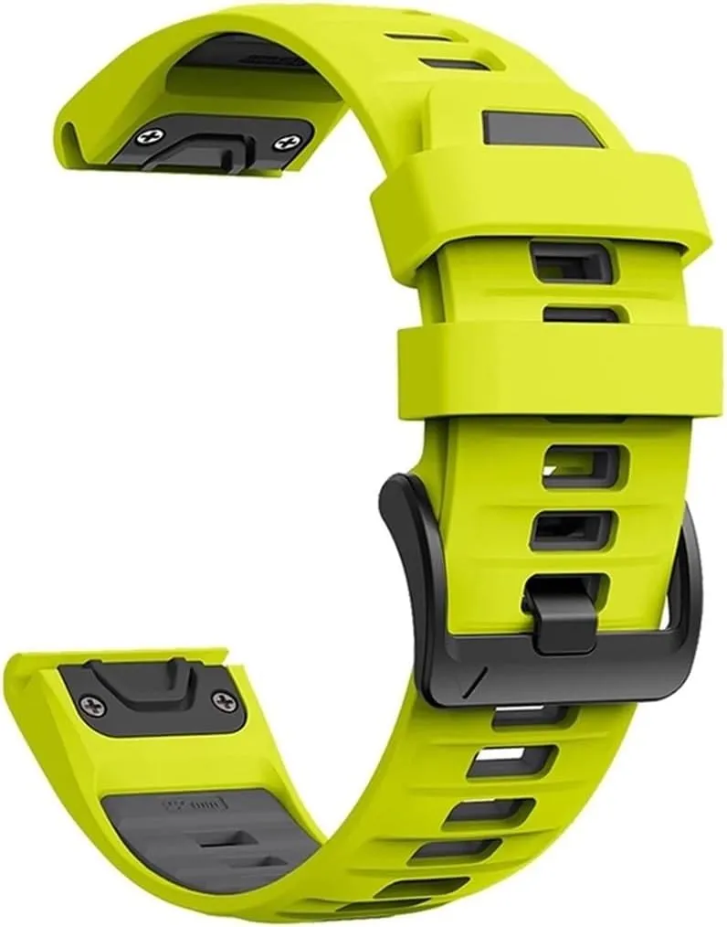 Two-Tone Sports Silicone Watch Band Fit for Garmin Fenix 8 E 7 Pro 47mm/MARQ 2/Forerunner 965 955 945/Descent G1