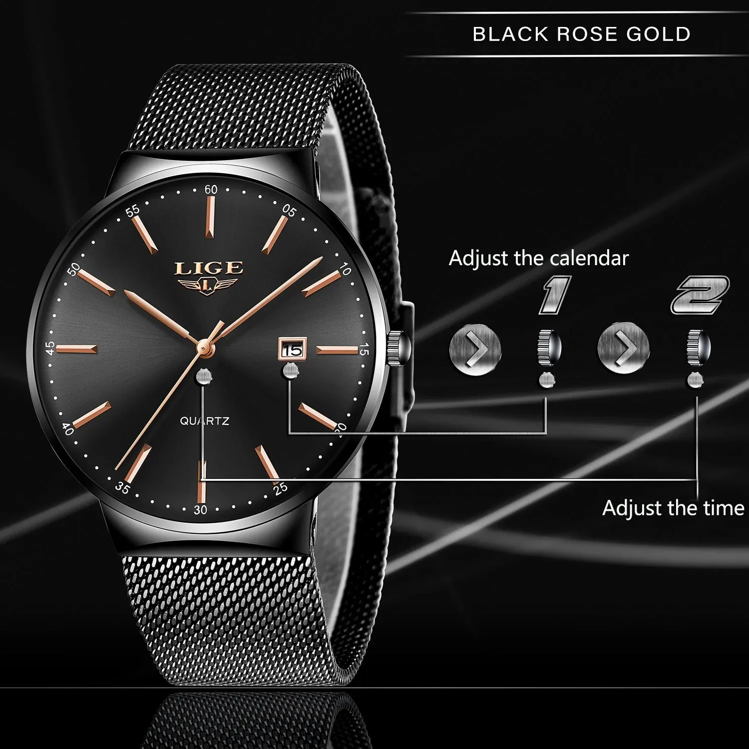 Ultra Thin Watch - Man Waterproof Date Quartz Wrist Watch